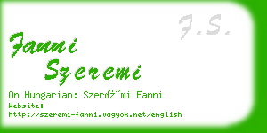 fanni szeremi business card